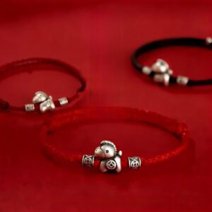 FengshuiCo 999 Sterling Silver String Braided Protection Bracelet