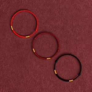 Handmade Red string Anklet Buddhist Knot Lucky Amulet for Men Women